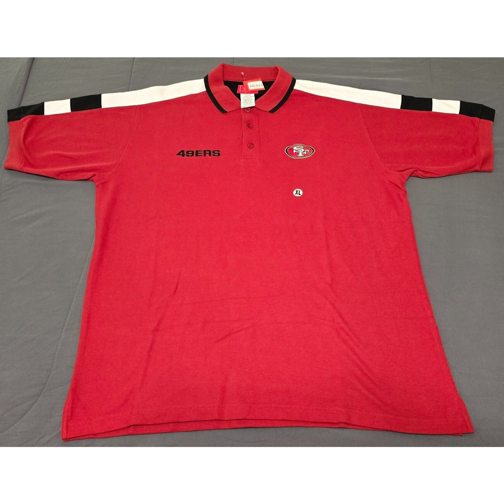 Vintage NFL San Francisco 49ers‎ Red Polo Shirt Size XL NWT Press Box